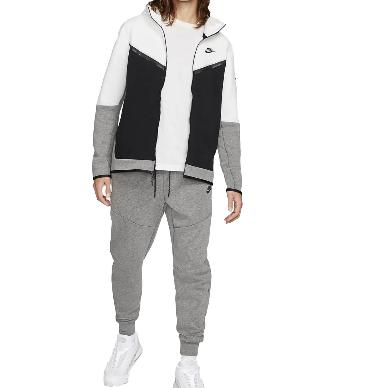 nike black grey and white tracksuit