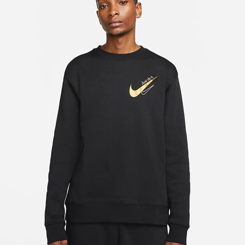 Nike Sportswear 2021 Crewneck Tracksuit 'Black/Gold'